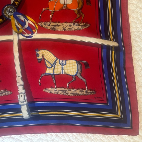 HERMES Silk Scarf Equestrian Design - 35” x 35” - Picture 9 of 16